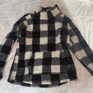 Plaid Fleece Pullover Sweater